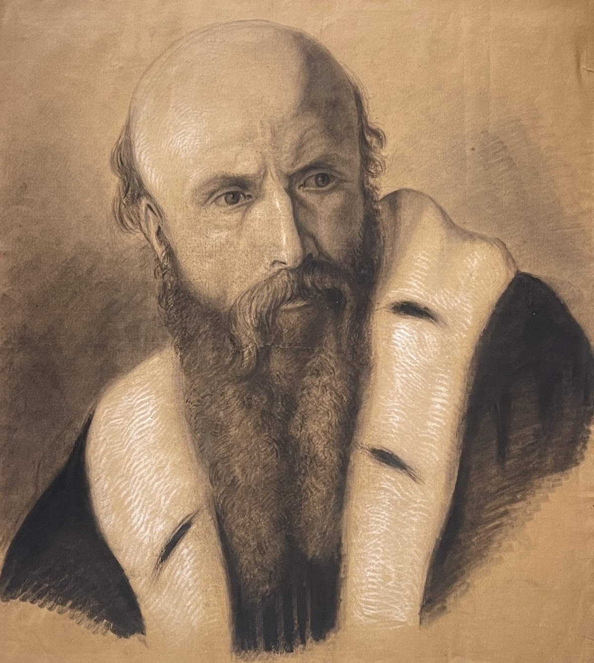 portrait_dhomme_fusain_et_craie_vers_1850_anonyme_france