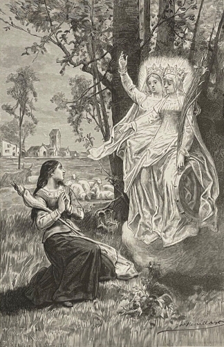 jeanne_darc_a_domremy_les_deux_saintes_guerre_de_cent_ans_gravure_1887