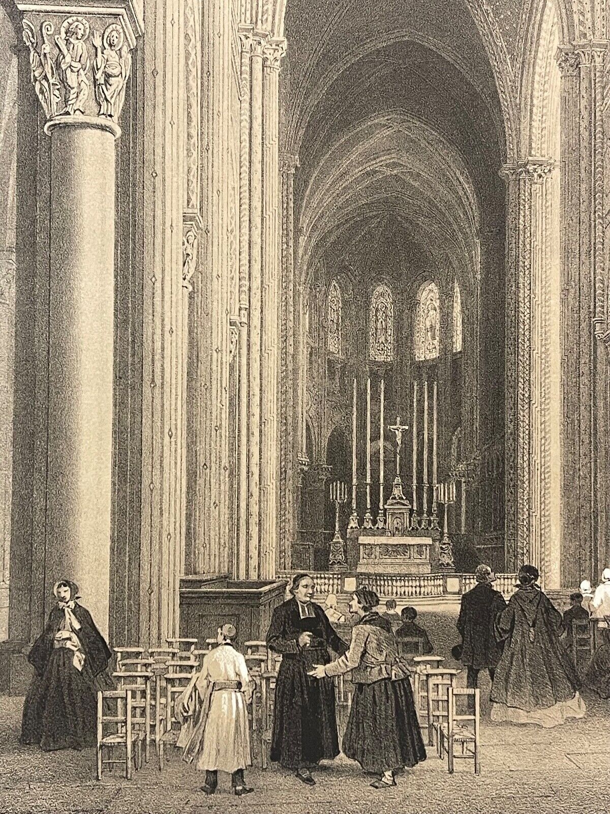 eglise_paris_saint_germain_des_pres_en_1866_lithographie_france