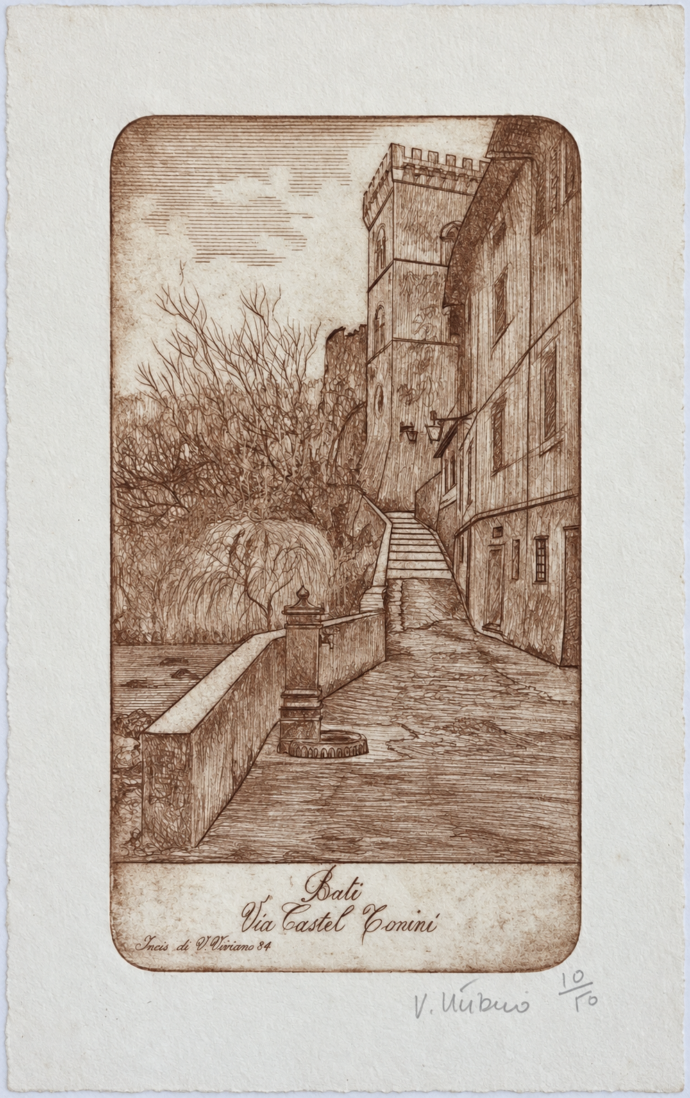 buti_italy_1984_via_castel_tonini_original_drypoint_signed_viviano_viviani
