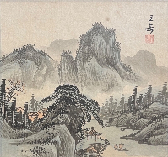 chine_peinture_ancienne_montagne_et_fleuve_sur_soie_signee
