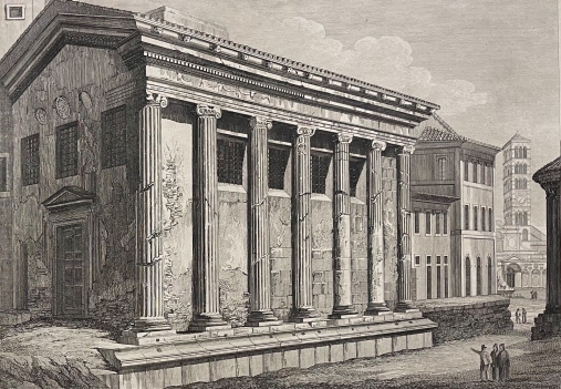 rome_temple_de_la_fortune_virile_1828_par_pietro_parboni_italie