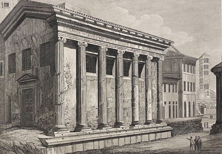 rome_temple_de_la_fortune_virile_1828_par_pietro_parboni_italie