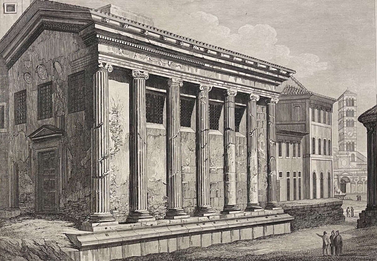 rome_temple_de_la_fortune_virile_1828_par_pietro_parboni_italie