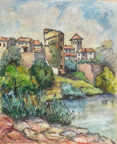 village_de_provence_?_gouache_xxe_anonyme_france