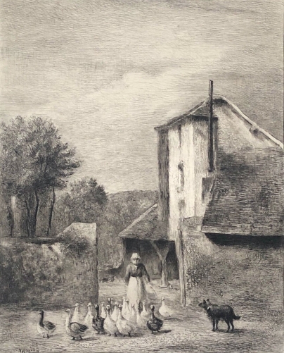 constant_troyon_la_gardeuse_doies_point_seche_par_ch_borgeat_c_1910_barbizon