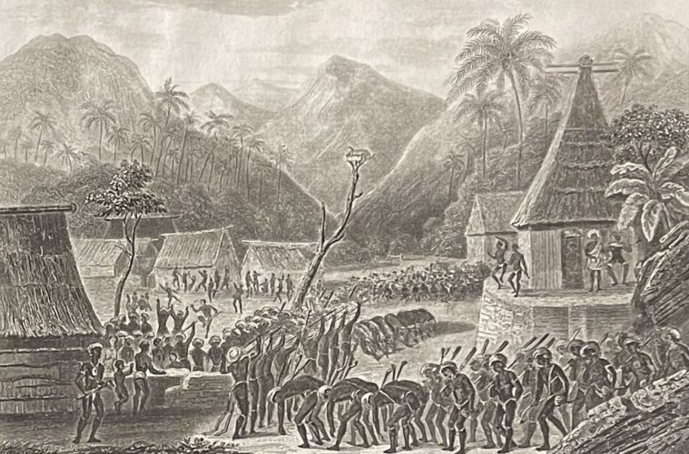 fidji_viti_levu_village_lors_d???une_ceremonie_gravure_c_1840_oceanie_cannibale