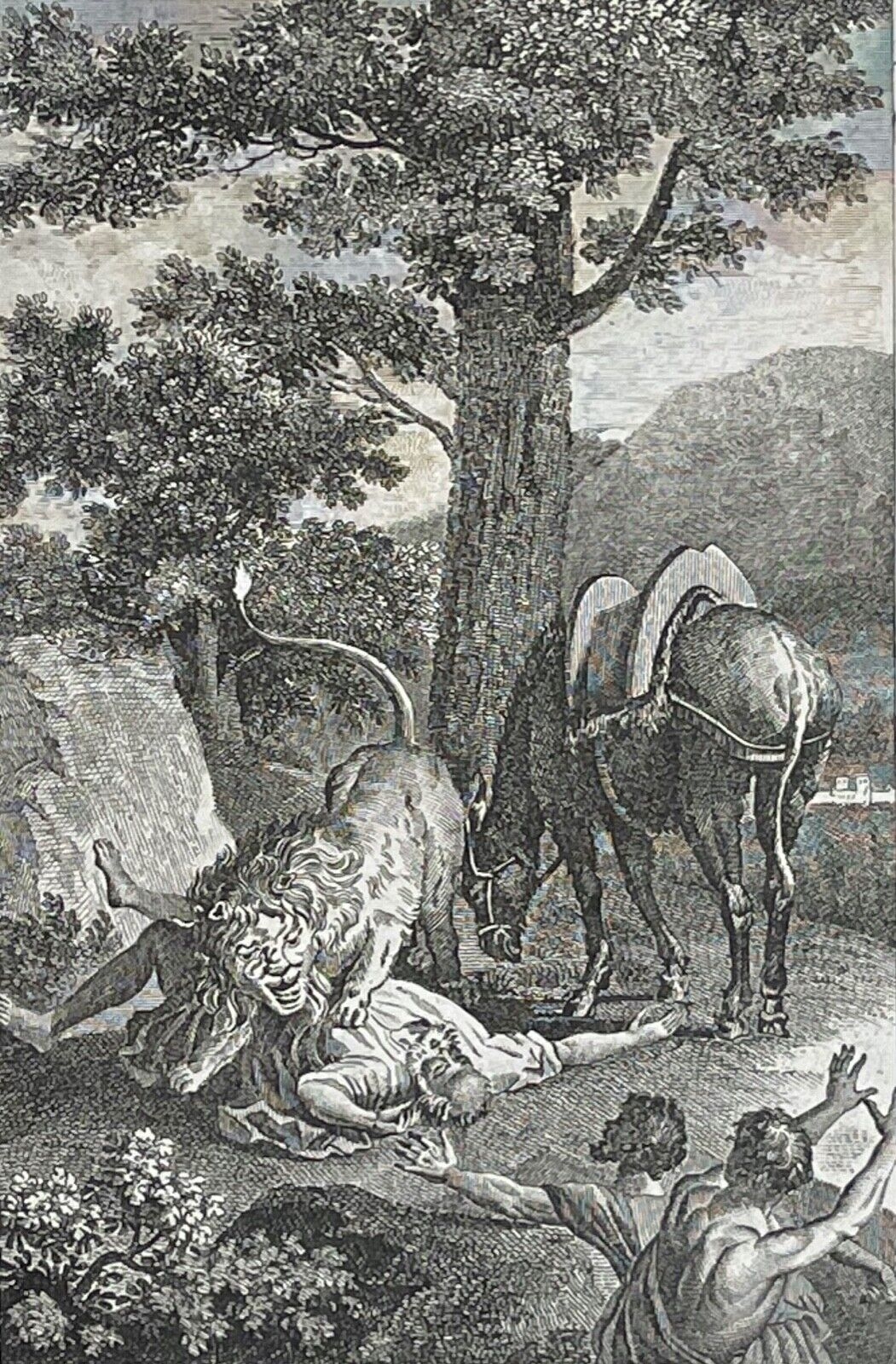 le_prophete_tue_par_un_lion_gravure_de_1835_france