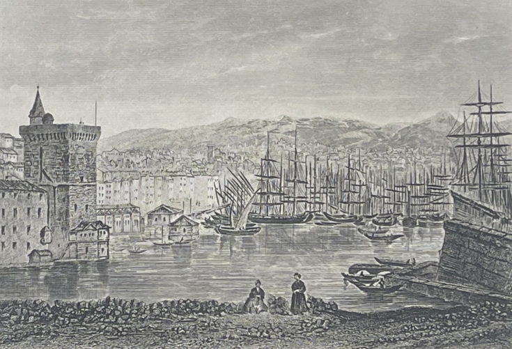 marseille_entree_du_vieux-port_vers_1850_gravure_de_aubert_provence_france