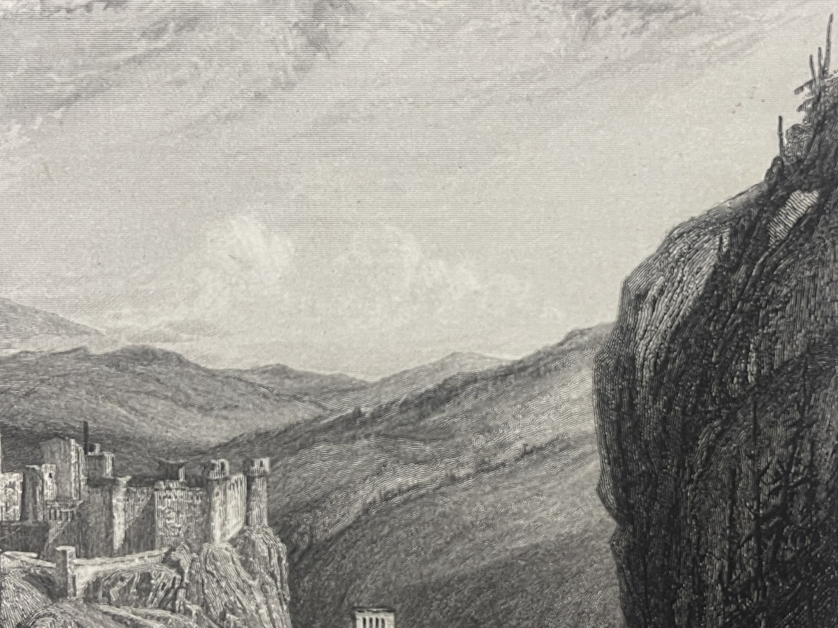 arlempdes_le_chateau_gravure_de_rouargue_haute-loire_vers_1840_france