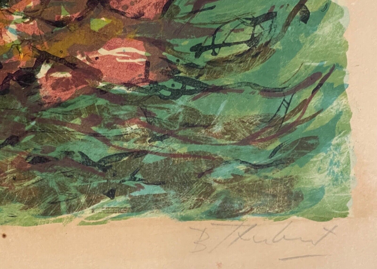bertoldo_taubert_1915-1974_lithographie_femme_au_bouquet_de_fleurs_fleur