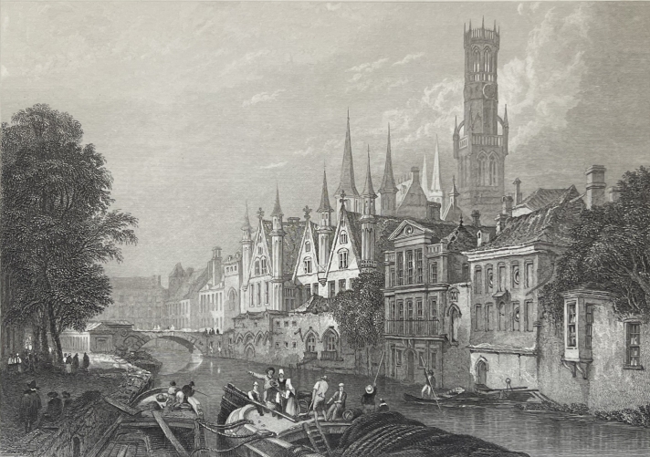 bruges_en_flandre_belgique_gravure_1832_rhin_dapres_stanfield