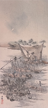 pecheurs_par_nanbara_sakujirō_1889_japon_estampe_japonaise_sur_verge_peche
