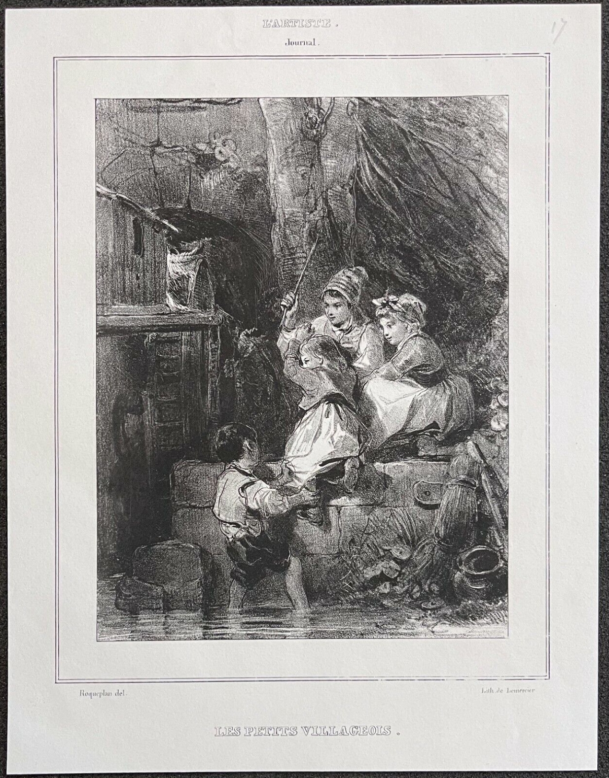 les_petits_villageois_dapres_roqueplan_gravure_originale_1831_france