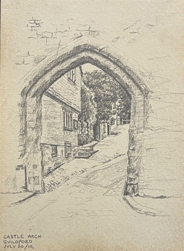 surrey_larche_du_chateau_dessin_original_de_1910_angleterre_royaume-uni
