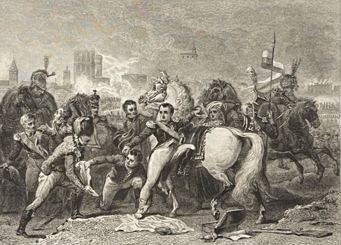 napoleon_bonaparte_blesse_au_pied_devant_ratisbonne_1809_allemagne_regensburg