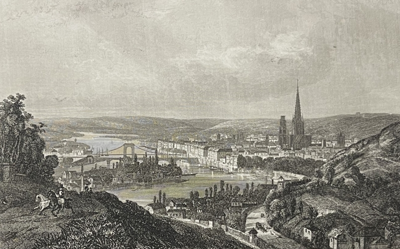 rouen_vue_de_la_cote_sainte_catherine_gravure_de_outhwait_1842_normandie_france