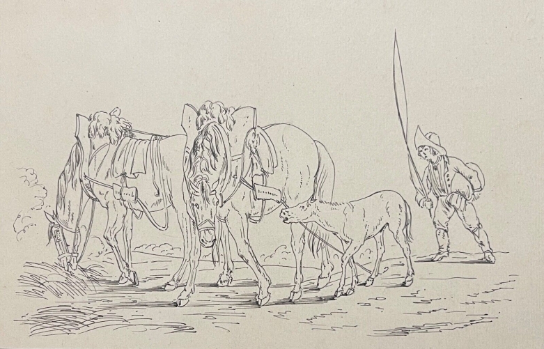 palfrenier_armee_napoleon_dessin_encre_antony_hottot_1865-1914_c_1885_cheval