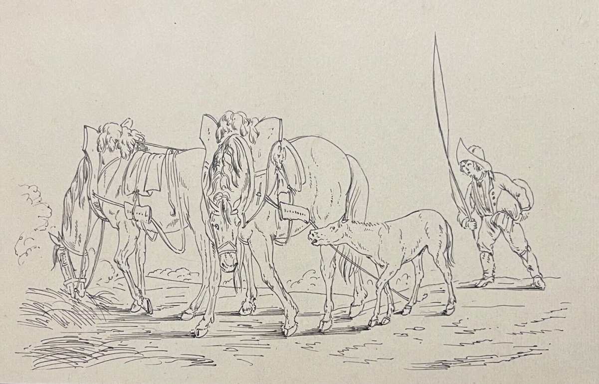 palfrenier_armee_napoleon_dessin_encre_antony_hottot_1865-1914_c_1885_cheval