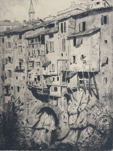 pont-en-royans_isere_tres_rare_gravure_en_pointe_seche_signee_fin_xix_debut_xxe