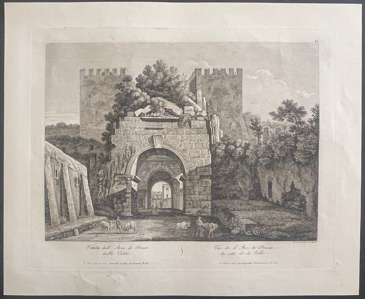 rome_arc_de_drusus_italie_gravure_de_1829_par_pietro_parboni