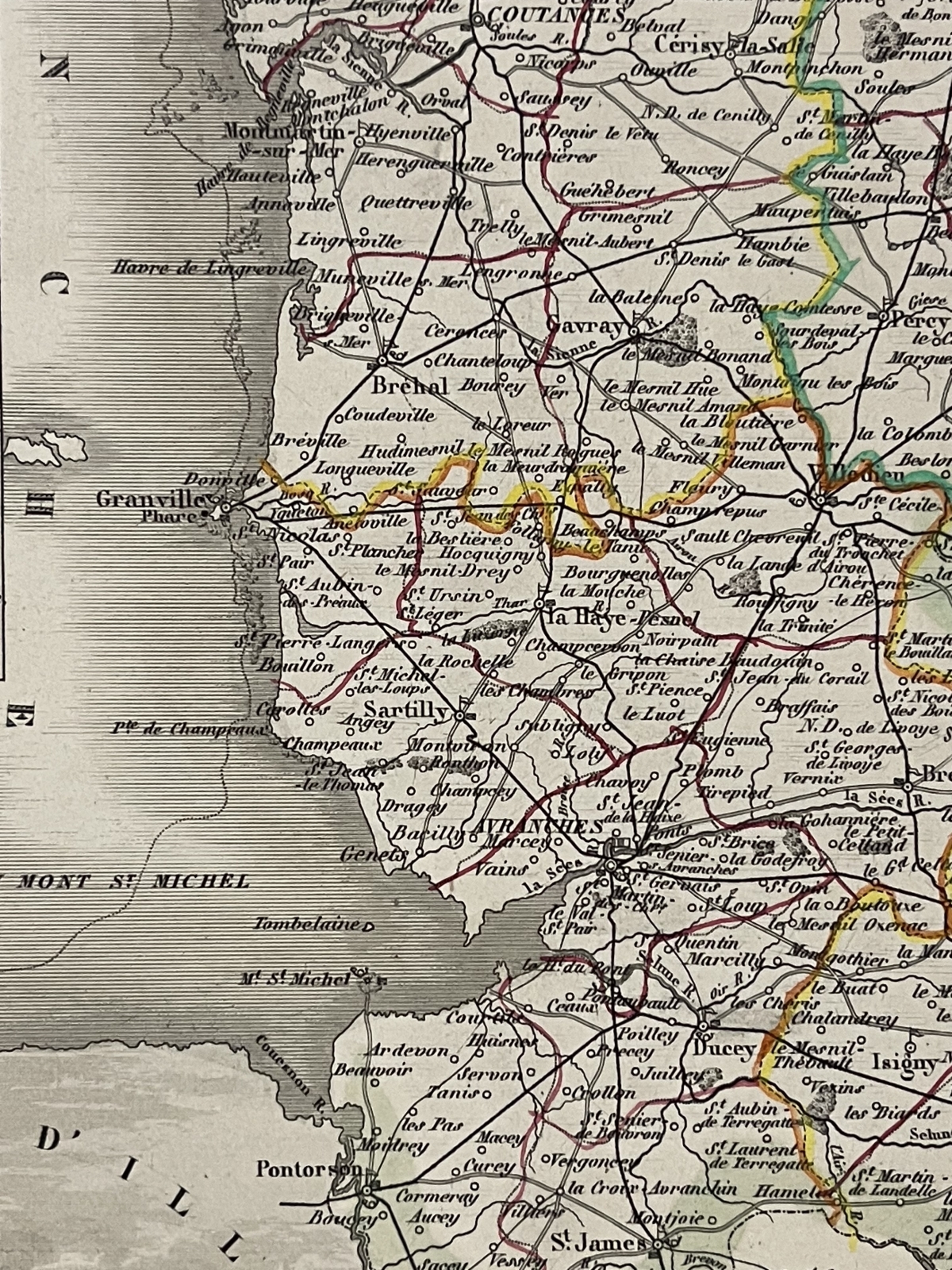 manche_departement_carte_originale_de_1850_normandie_france