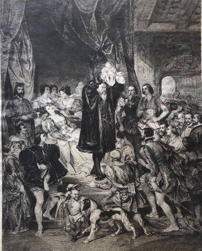 naissance_d_henri_iv_apres_deveria_par_ramus_pau_bourbon_navarre_sur_parchemin