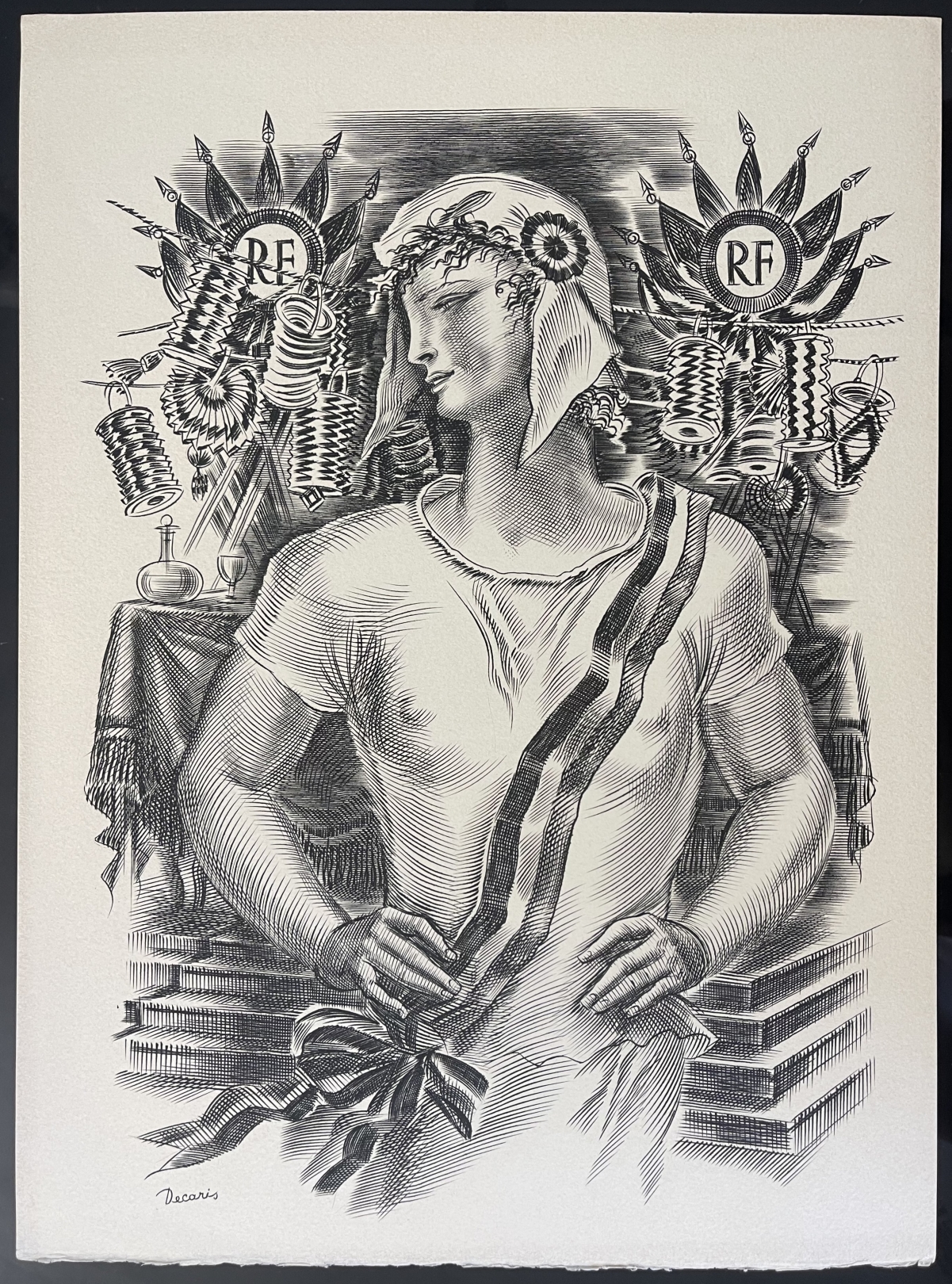 la_republique_gravure_au_burin_d_albert_decaris_1901-1988_vers_1949_france