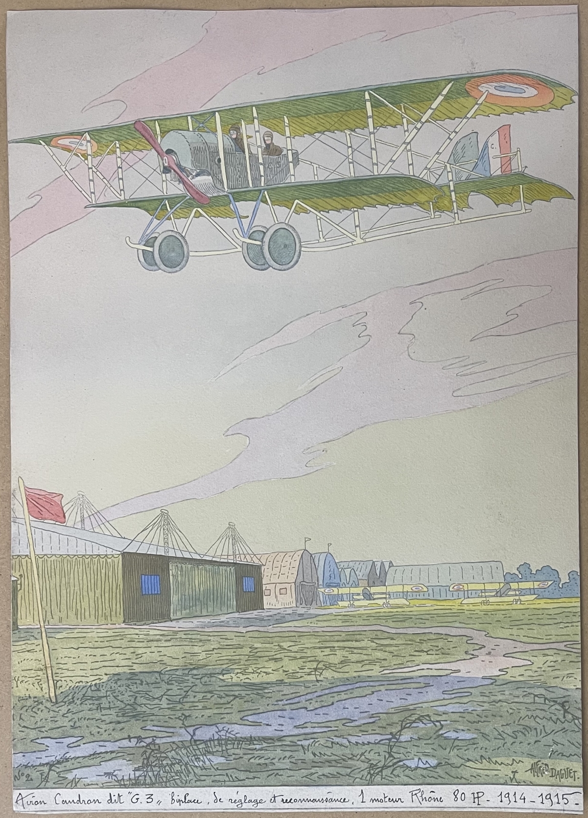 avion_caudron_dit_g3_gravure_en_aquatinte_vers_1916_france
