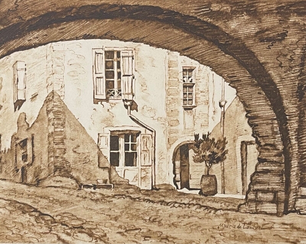 rue_a_genolhac_gard_gravure_vers_1942_provence_france