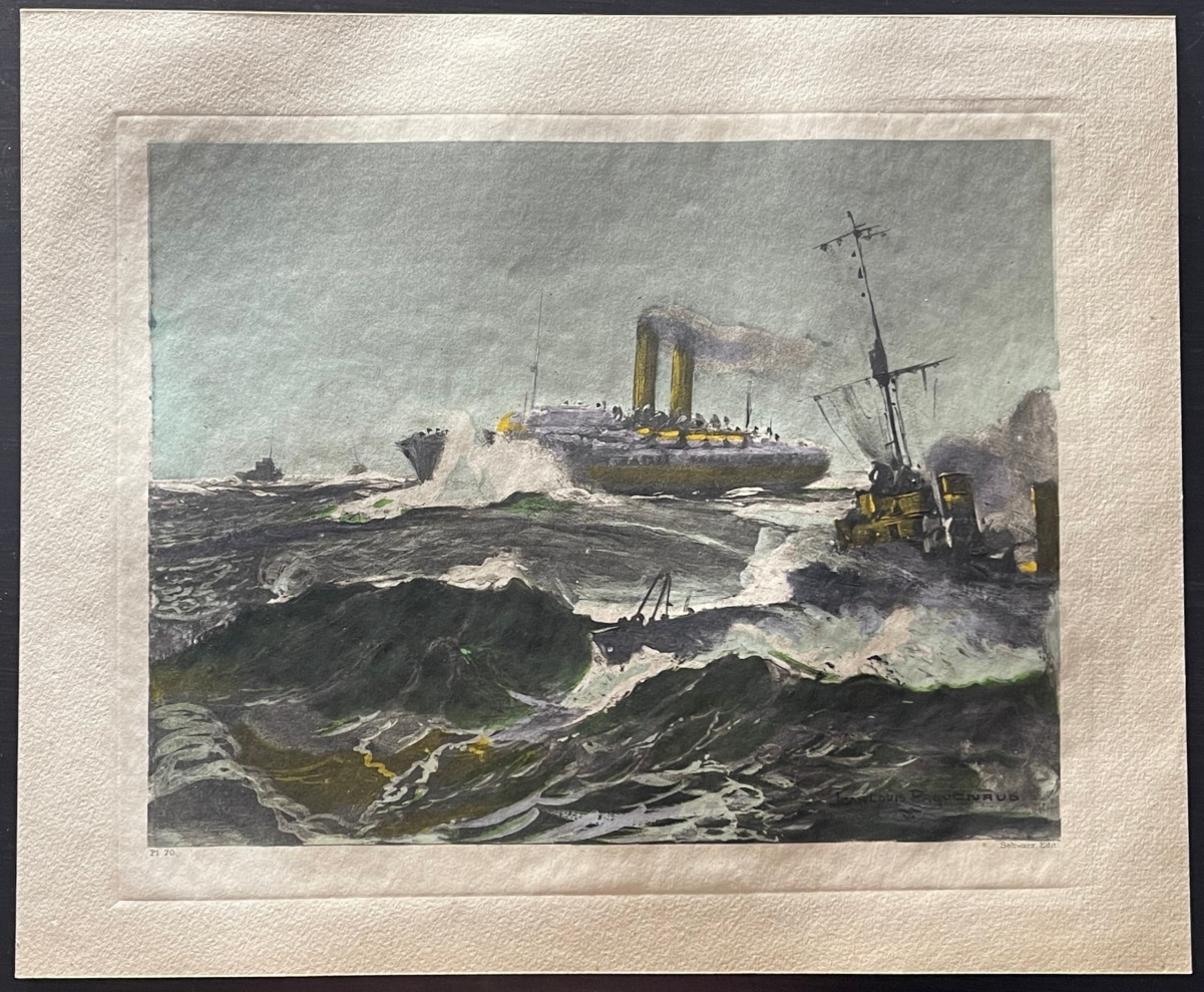 convois_des_dardanelles_torpilleur_et_paquebot_1915_aquatinte_c_1920_marine