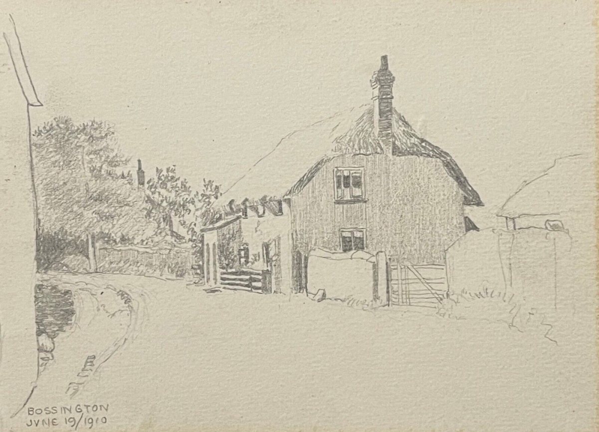bossington_dans_le_somerset_dessin_original_1910_angleterre_royaume-uni