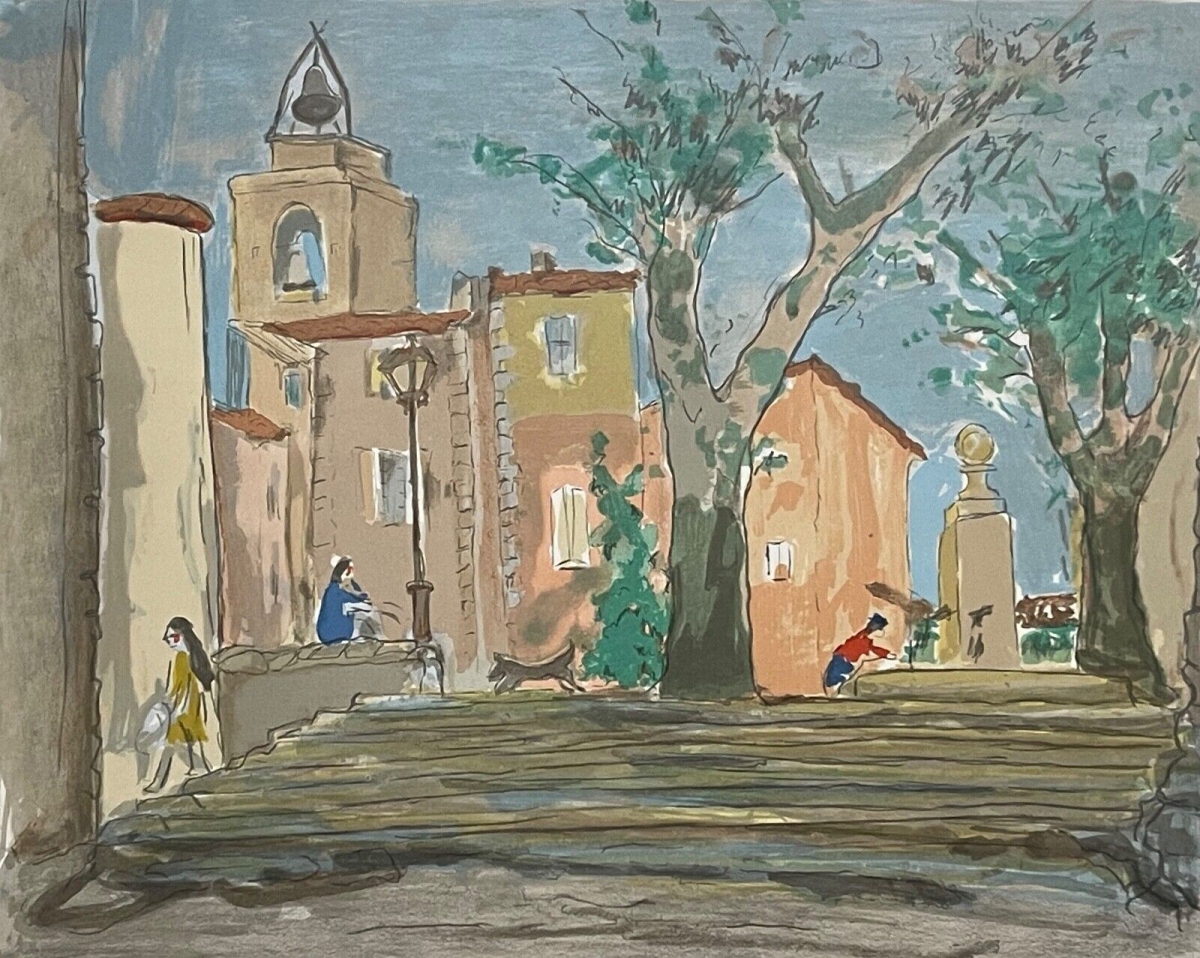 gordes_provence_france_lithographie_1979_de_astri_bergman_taube_1898-1980