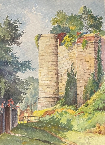 loches_indre-et-loire_touraine_rempart_chateau_des_logis_royaux_aquarelle_1938