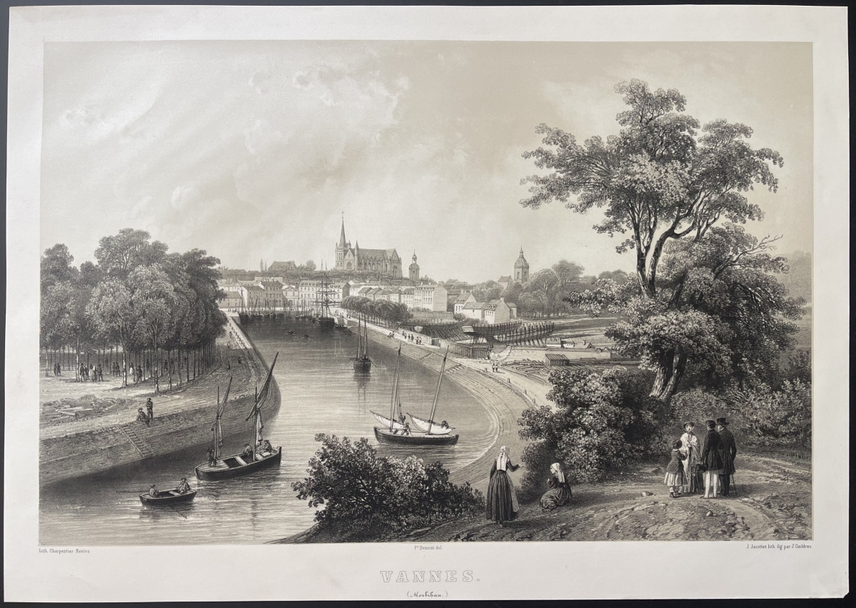 vannes_morbihan_bretagne_france_lithographie_de_1860_par_charpentier
