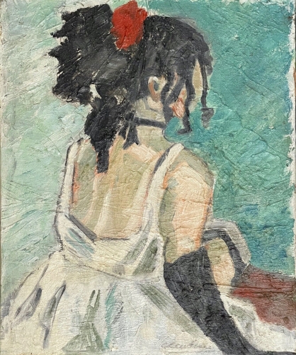 femme_assise_peinture_sur_toile_46_cm_par_38_cm_anonyme_signe_illisible_?_c1970