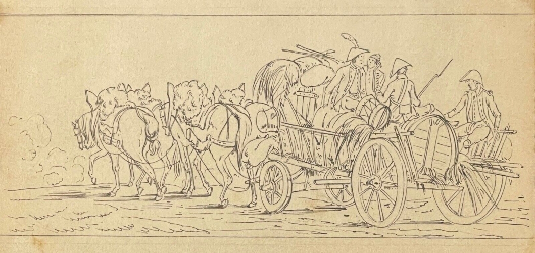ravitaillement_troupes_napoleon_dessin_encre_antony_hottot_1865-1914_vers_1885