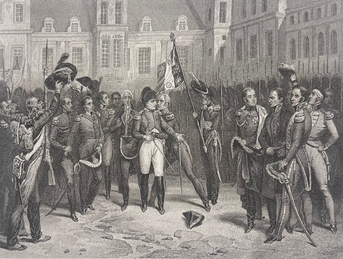 napoleon_bonaparte_adieux_a_fontainebleau_france_gravure_1836_empire_francais