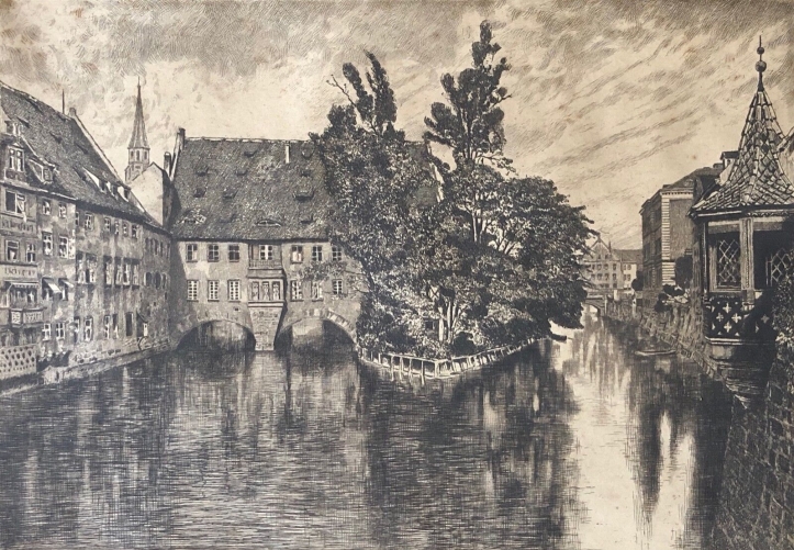pegnitz_a_nürnberg_hospice_du_saint_esprit_par_carl_mispagel_bayern_germany
