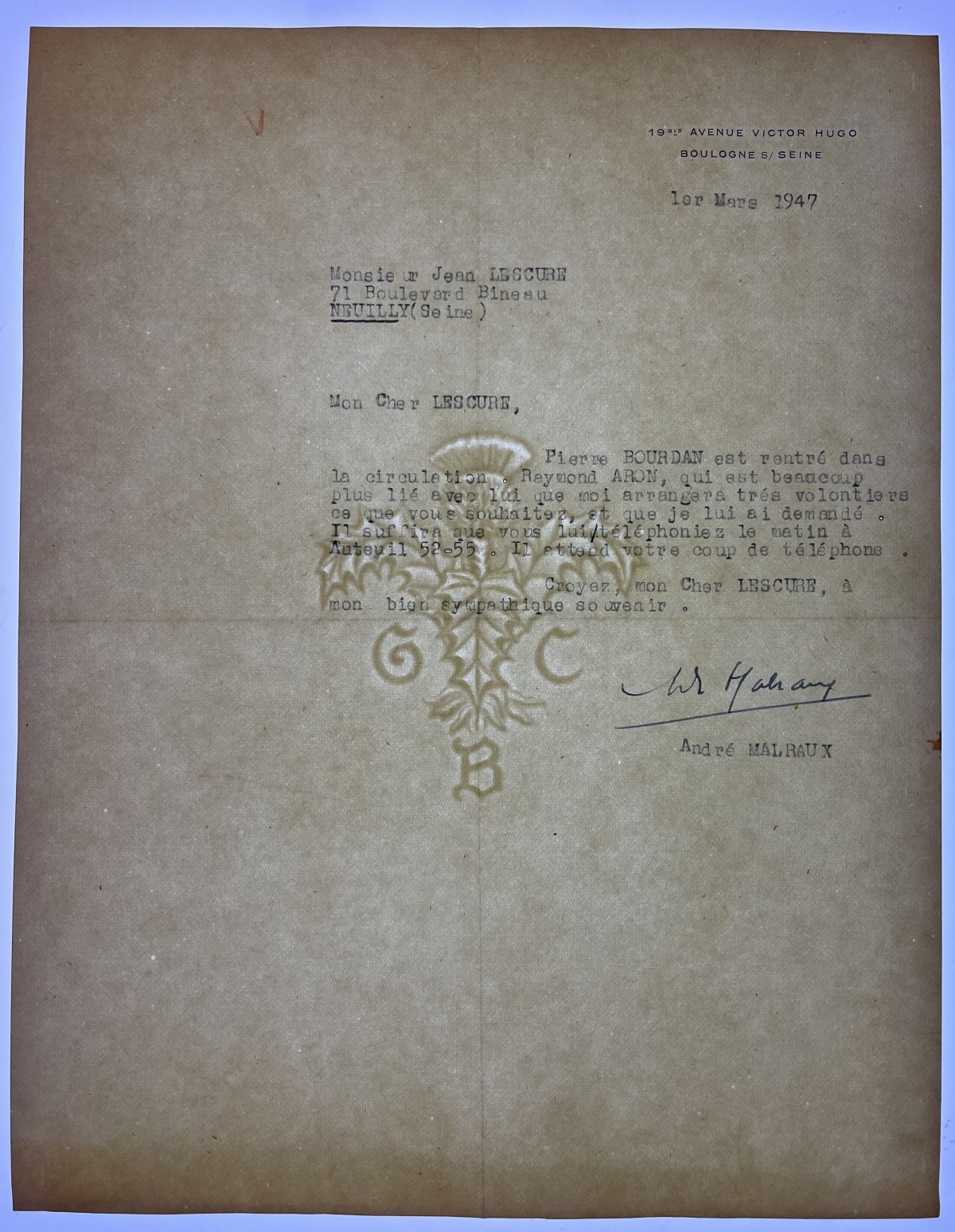 andre_malraux_1901-1976_pantheon_lettre_autographe_a_jean_lescure_1947