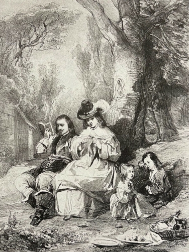 la_lecture_dapres_roqueplan_gravure_originale_1831_france