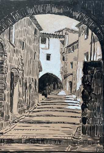 roquebrune_cap_martin_alpes-maritimes_ruelle_en_escaliers_vers_1930_encre