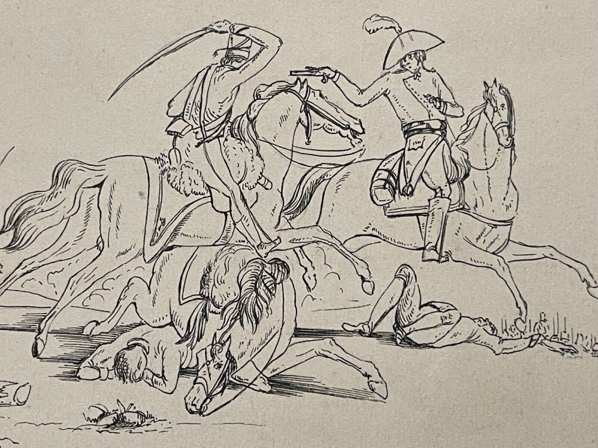 combat_cavalerie_napoleon_dessin_encre_antony_hottot_1865-1914_c_1885_cheval
