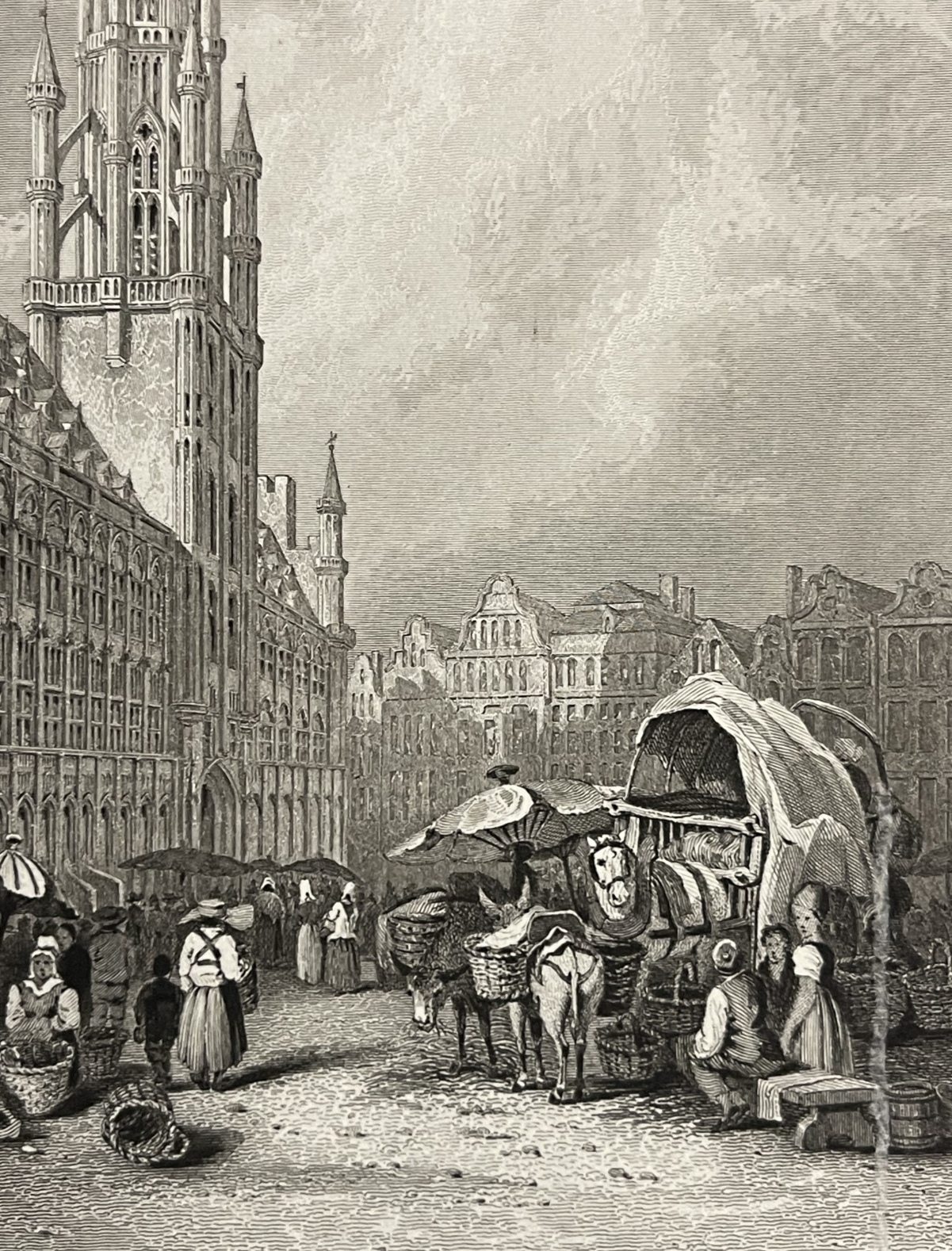 bruxelles_hotel_de_ville_gravure_de_stanfield_vers_1838_belgique_europe