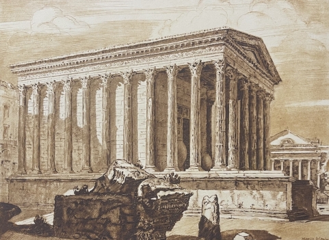 nimes_la_maison_carree_vers_1942_gard_provence_france