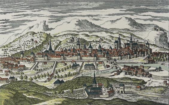 chambery_france_vue_au_xviii_siecle_tirage_vers_1970_savoie