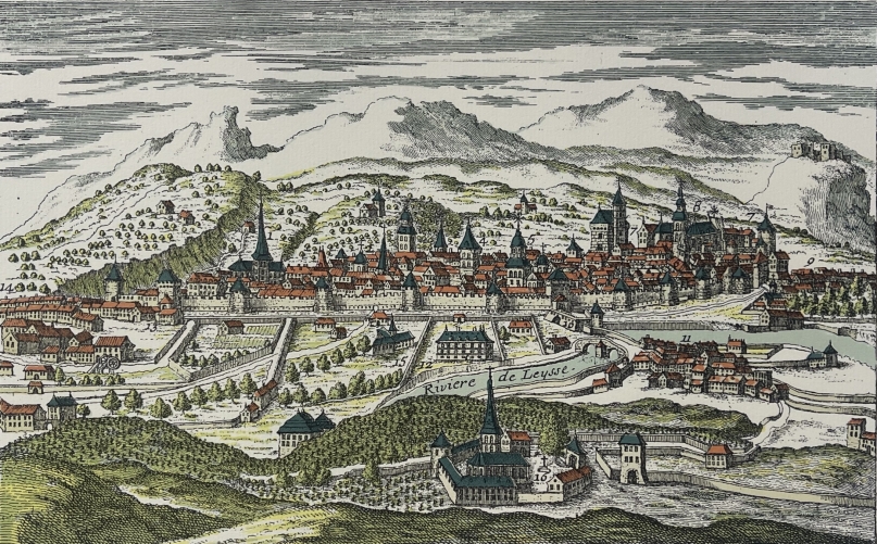 chambery_france_vue_au_xviii_siecle_tirage_vers_1970_savoie