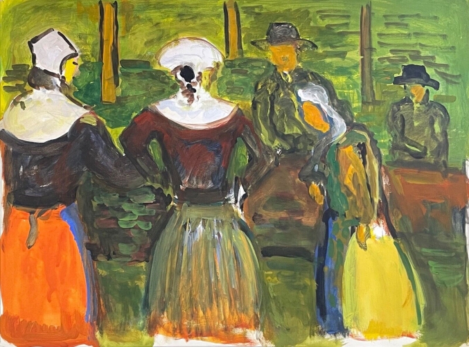 paysans_et_paysannes_grande_gouache_anonyme_vers_1990_france