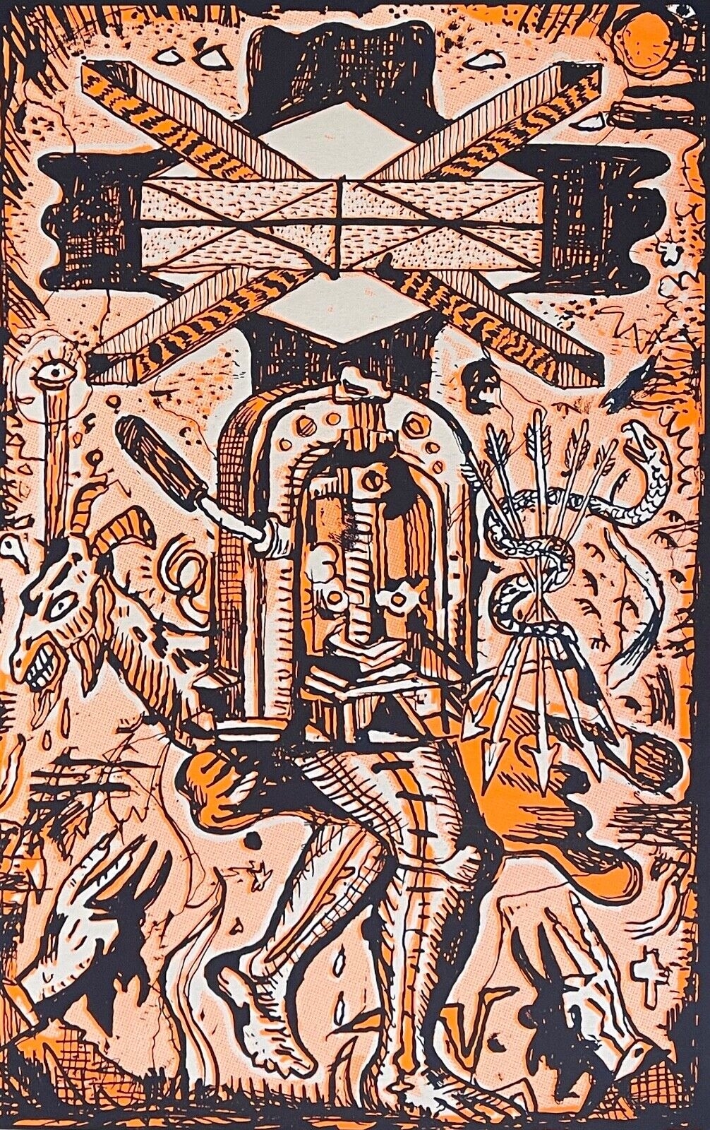 art_brut_poster_serigraphie_de_bolino_pakito_titre_press_bouc