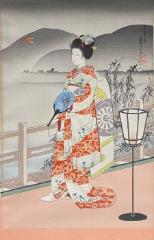 hasegawa_sadanobu_iii_1881-1963_geisha_girl_in_summer_estampe_japon_1950